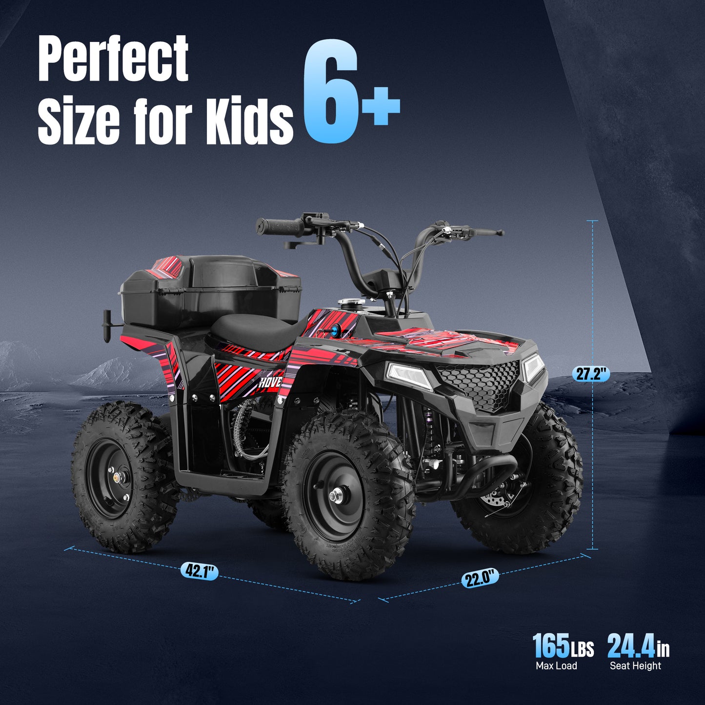40CC 4-Stroke Kids Off-Road Quad Bike With Knobby Tires