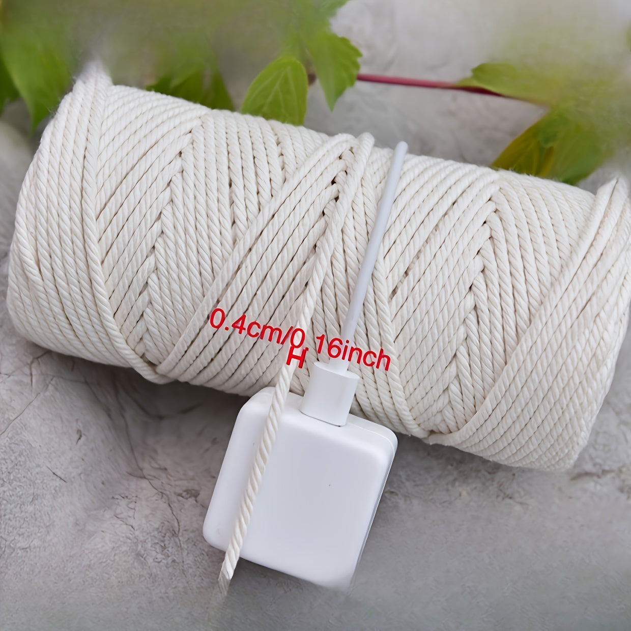 4mm Beige Cotton Rope 54.68 Yards For DIY Crafting Kit