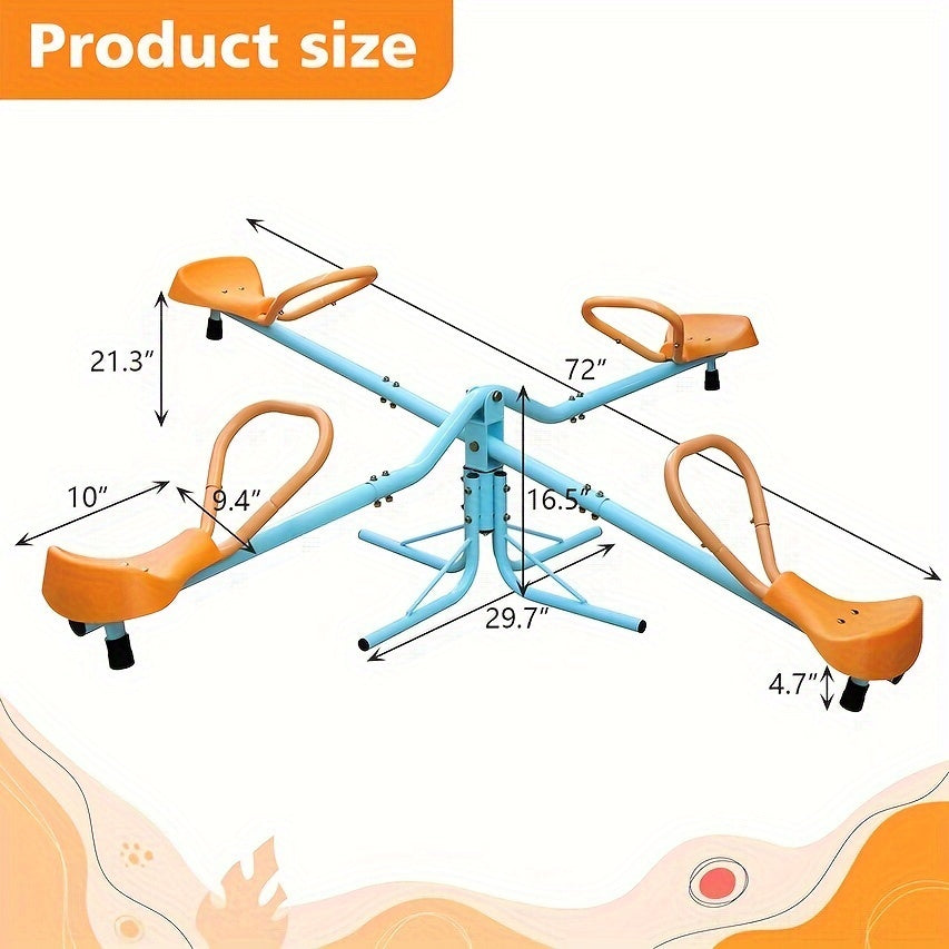 2-In-1 Metal Rocking Seesaw With 360 Rotation Backyard