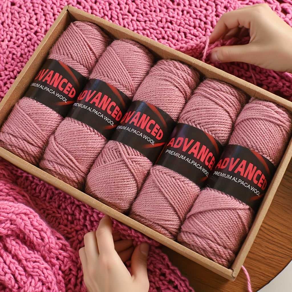 Soft Alpaca Wool Yarn 5 Balls Worsted Crochet Yarn Shawls