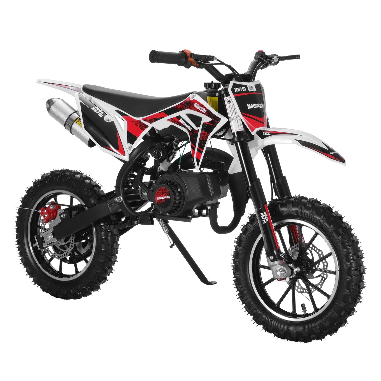 Gas-Powered Red 49cc 2-Stroke Kids Mini Motocross Bike