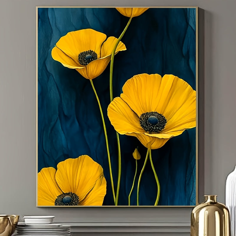 Vibrant Yellow Poppy DIY Paint By Numbers Kit Wall Art
