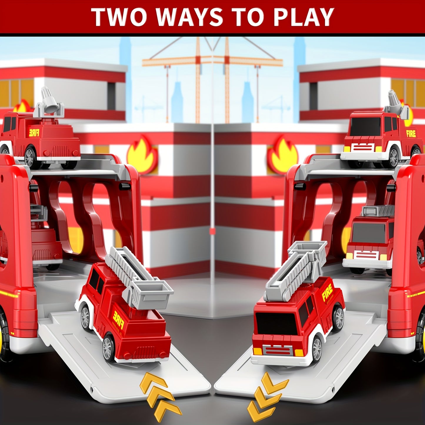 Fire Truck Toys For 3-5 Year Old Boys With Lights And Sounds