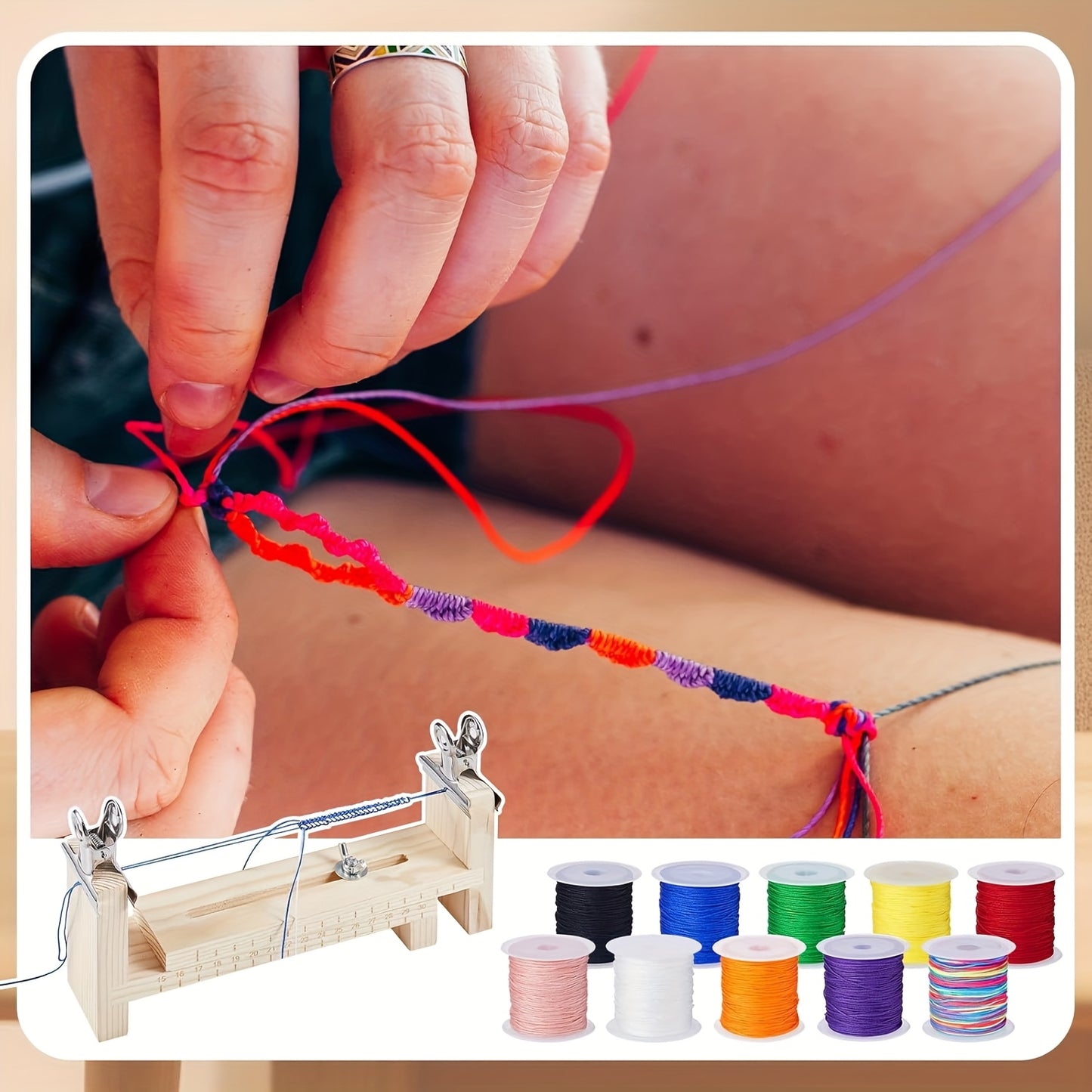 Thirteen Piece Wooden Bracelet Jig Kit Adjustable Scale