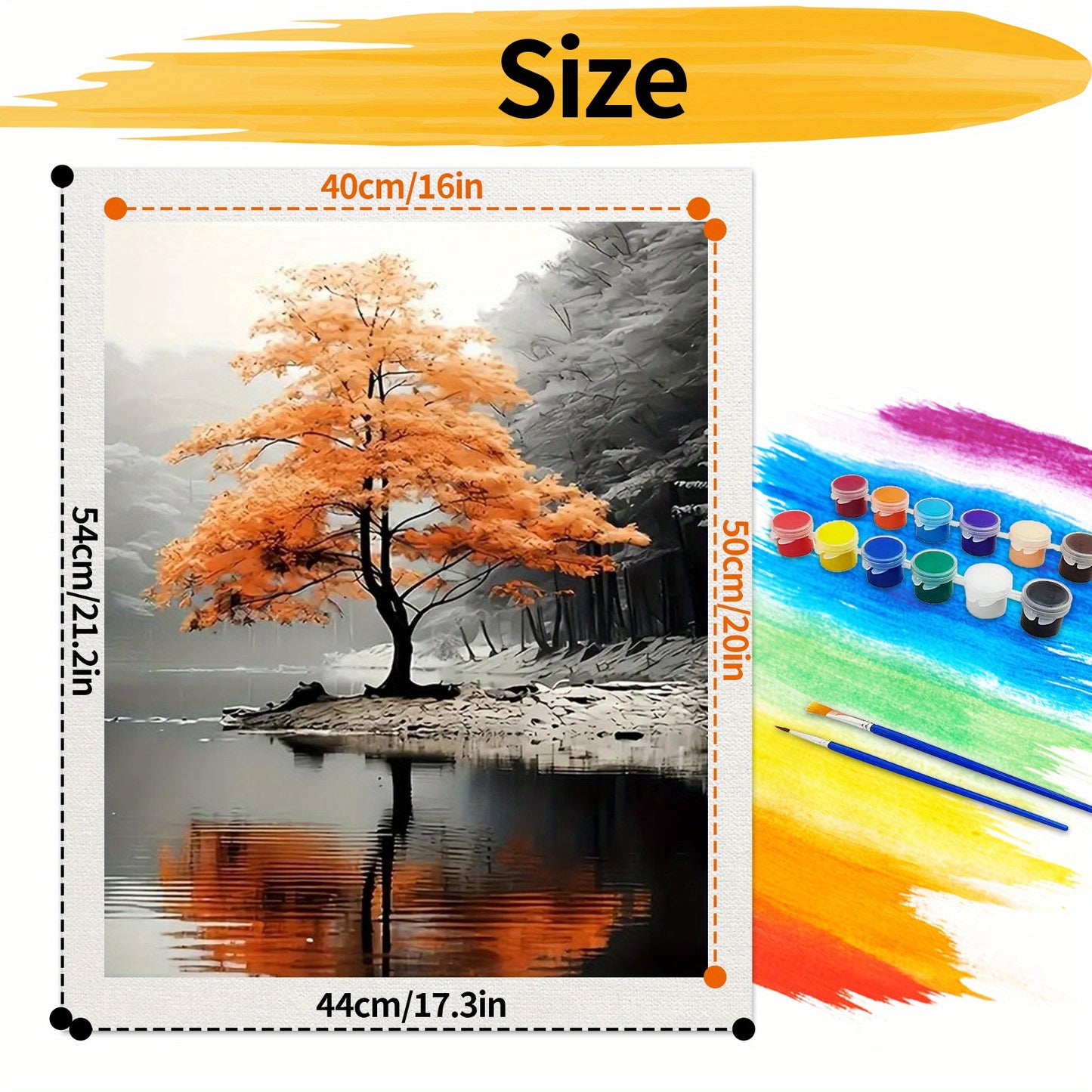 Tree Paint By Numbers Kit For Adults 16x20 Inch Acrylic Art