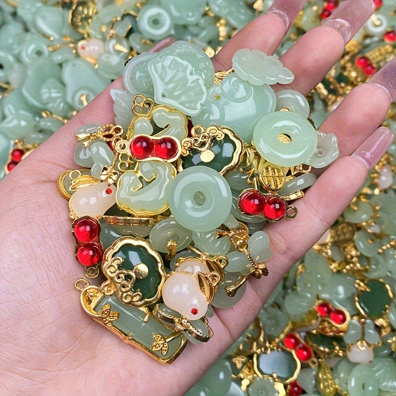 Mixed Color Alloy Bracelet Pendants Handwoven DIY Jewelry