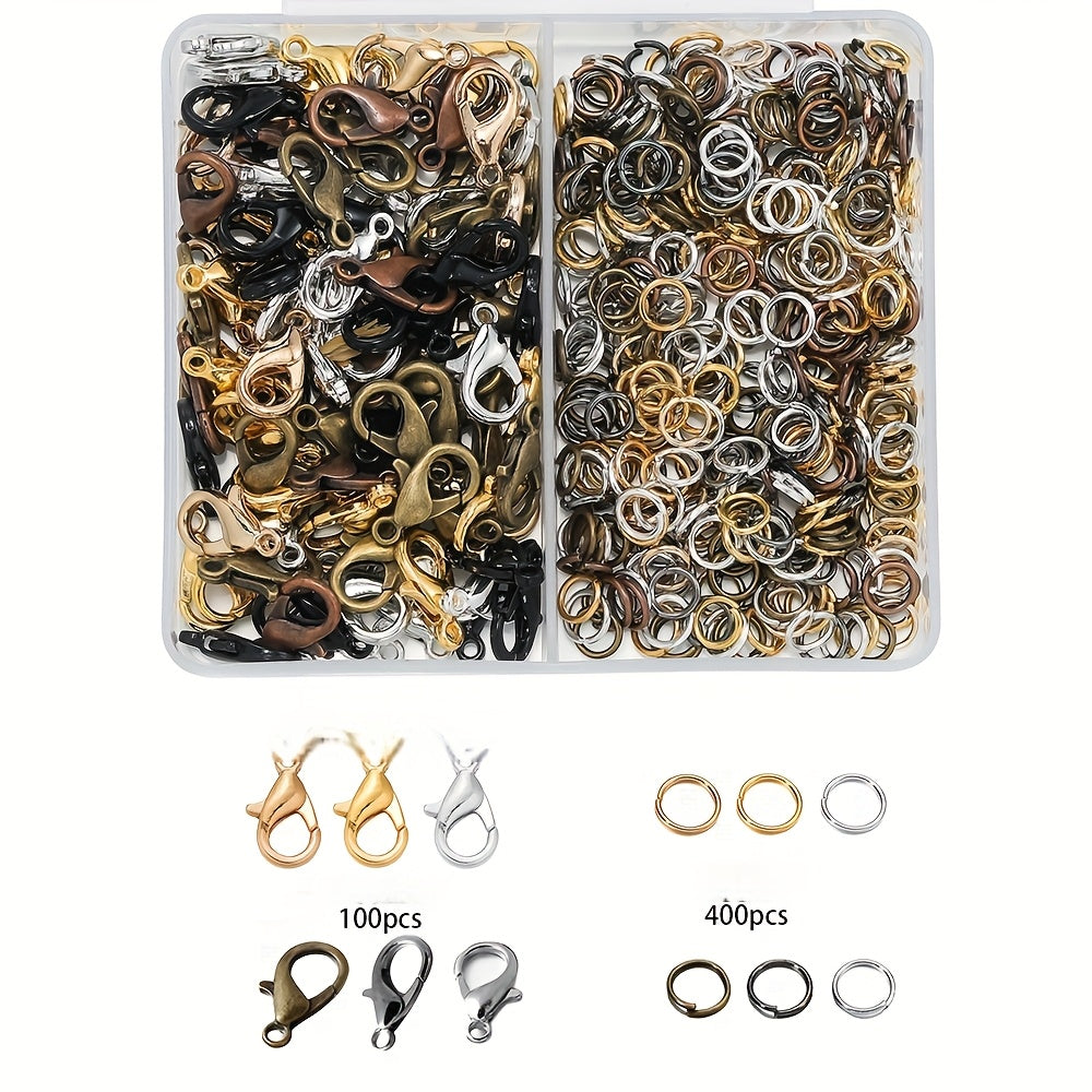 Jewelry Making Kit With 100 Lobster Clasps 400 Jump Rings