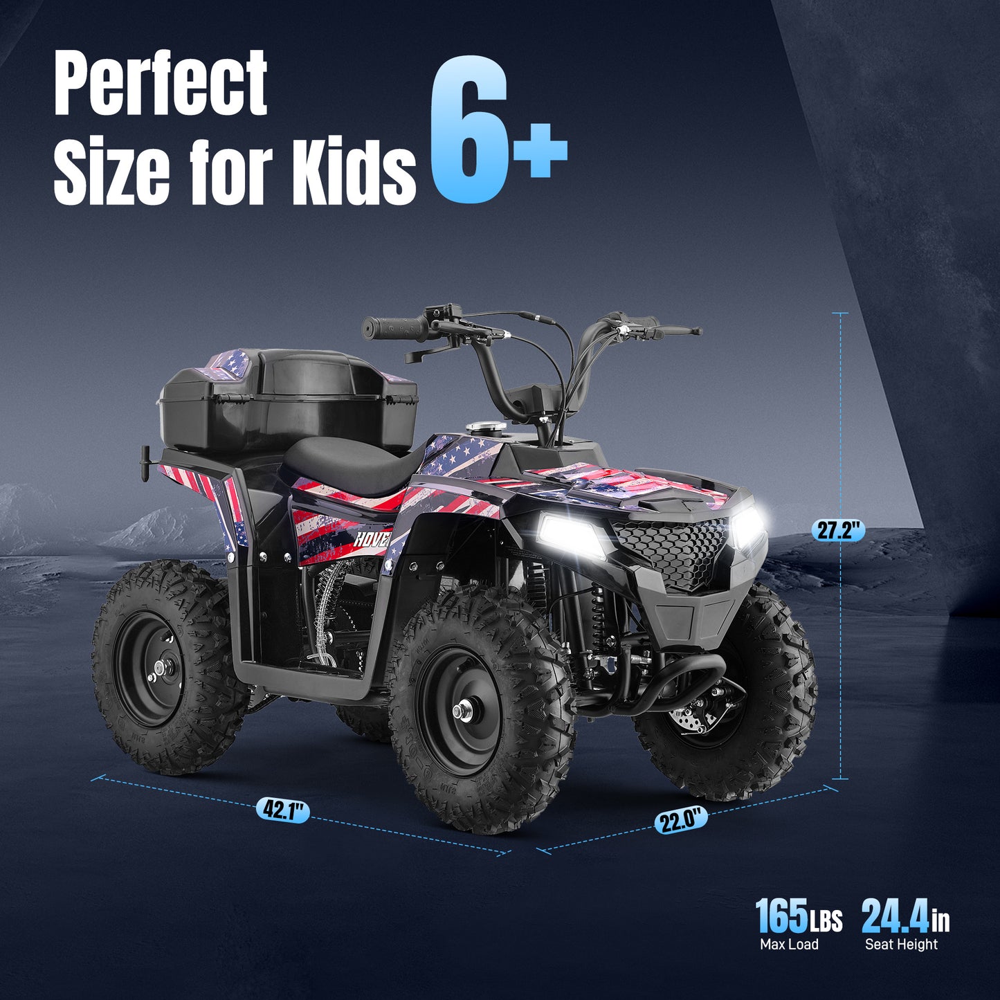 40CC 4-Stroke Kids Off-Road Quad Bike With Knobby Tires