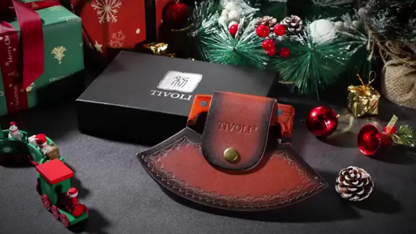 Hand Forged Ulu Knife Mezzaluna Rocker High Carbon Steel