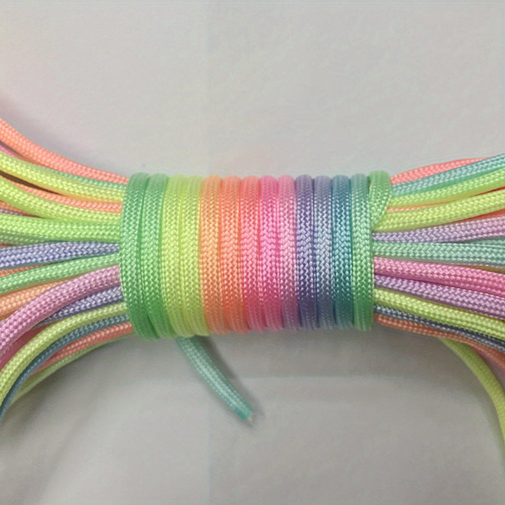 Fluorescent Rainbow Braided Rope 7 Core For DIY Macrame