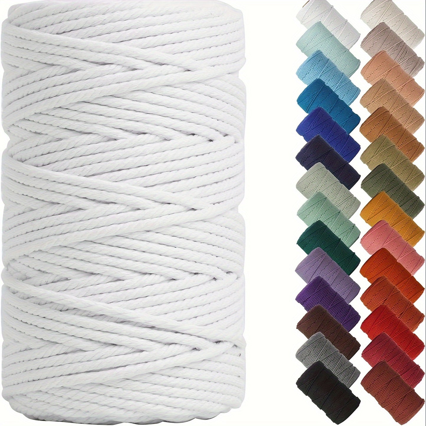 Beige Cotton Macrame Cord 4mm 1969 Inch For DIY Decor