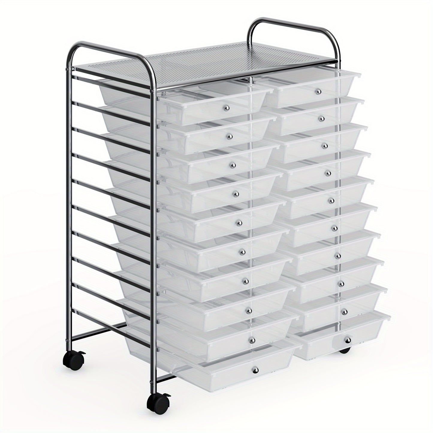 Lifezeal 20-Drawer Rolling Cart Storage Organizer Clear
