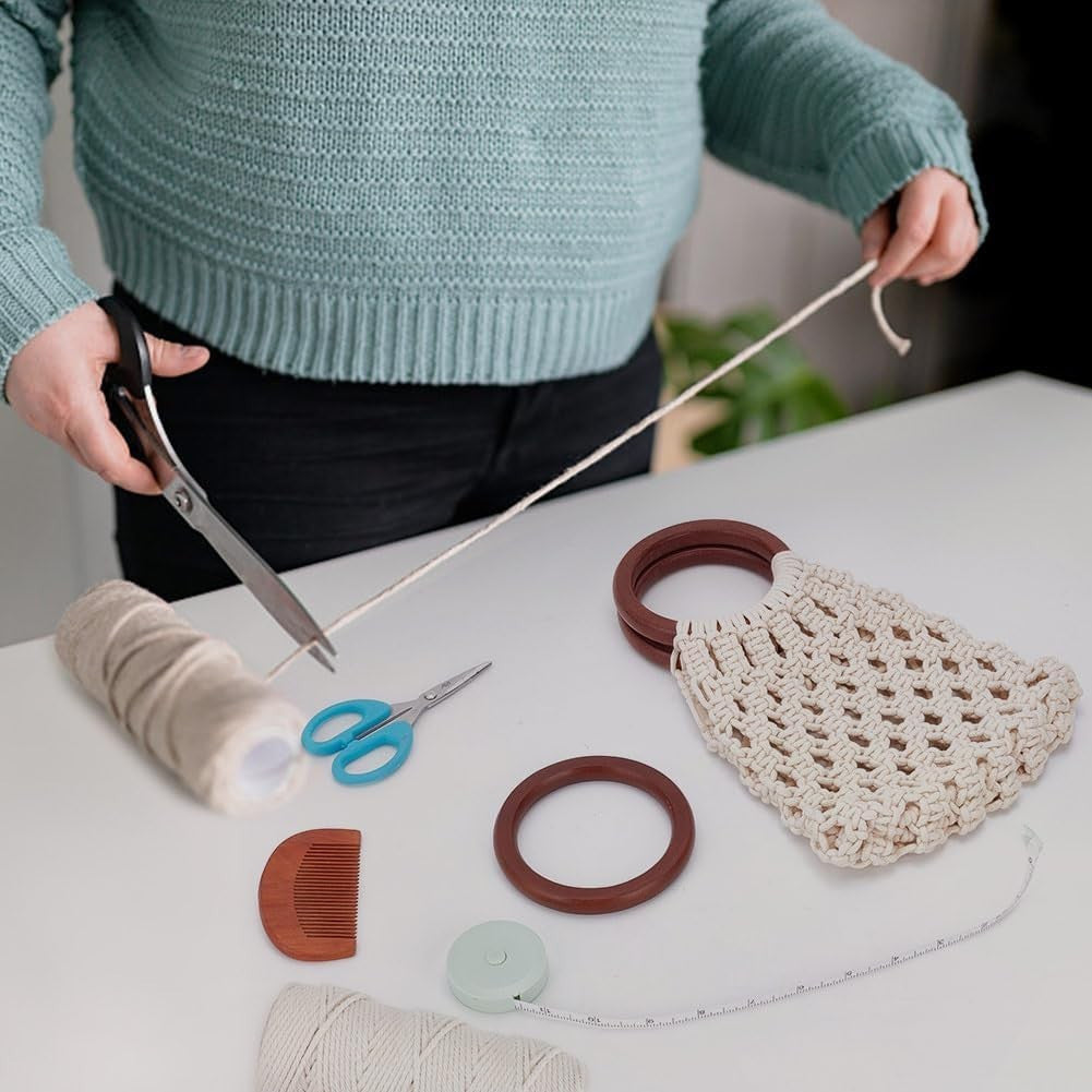 Boho Macrame Bag Kit For Beginners With Cord And Handle