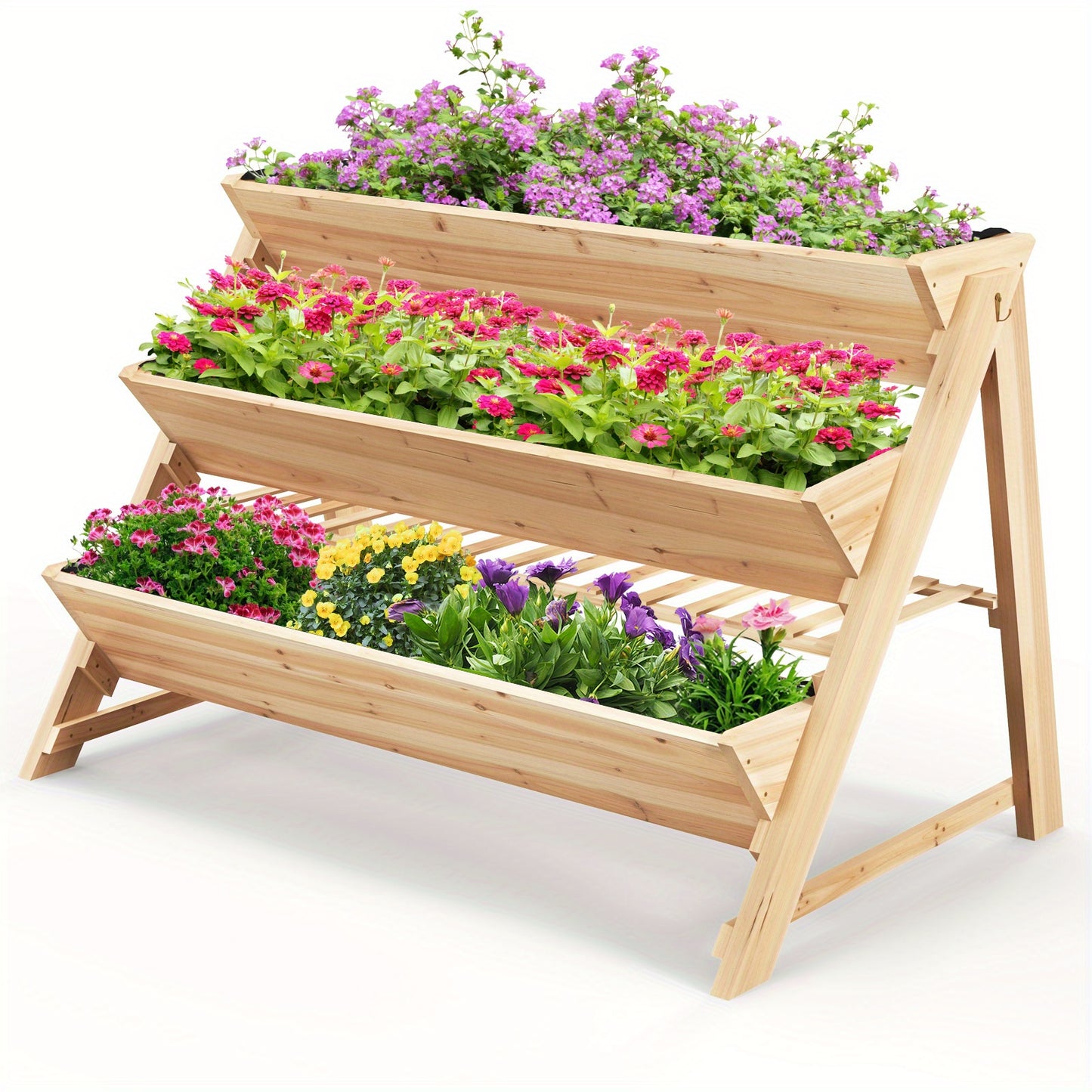 Multigot 3 Tier Raised Garden Bed With Storage Shelf Hooks