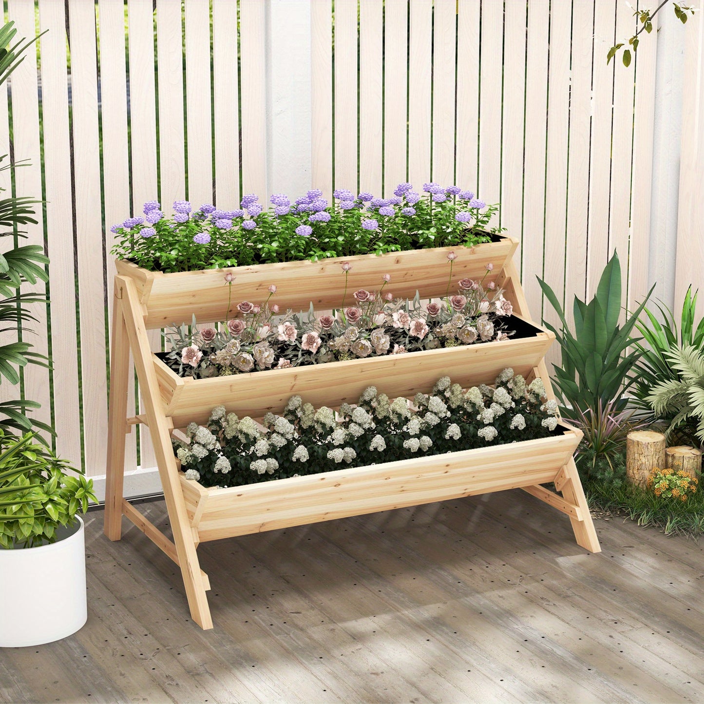 Multigot 3 Tier Raised Garden Bed With Storage Shelf Hooks