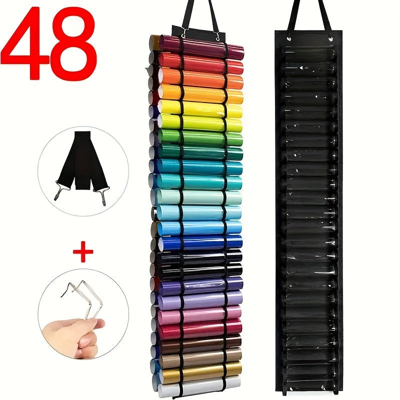 12/24/48 Compartment Wall-Mounted Vinyl Roll Storage Rack