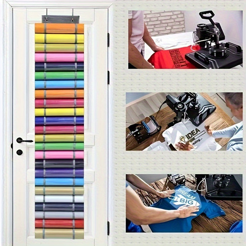 12/24/48 Compartment Wall-Mounted Vinyl Roll Storage Rack