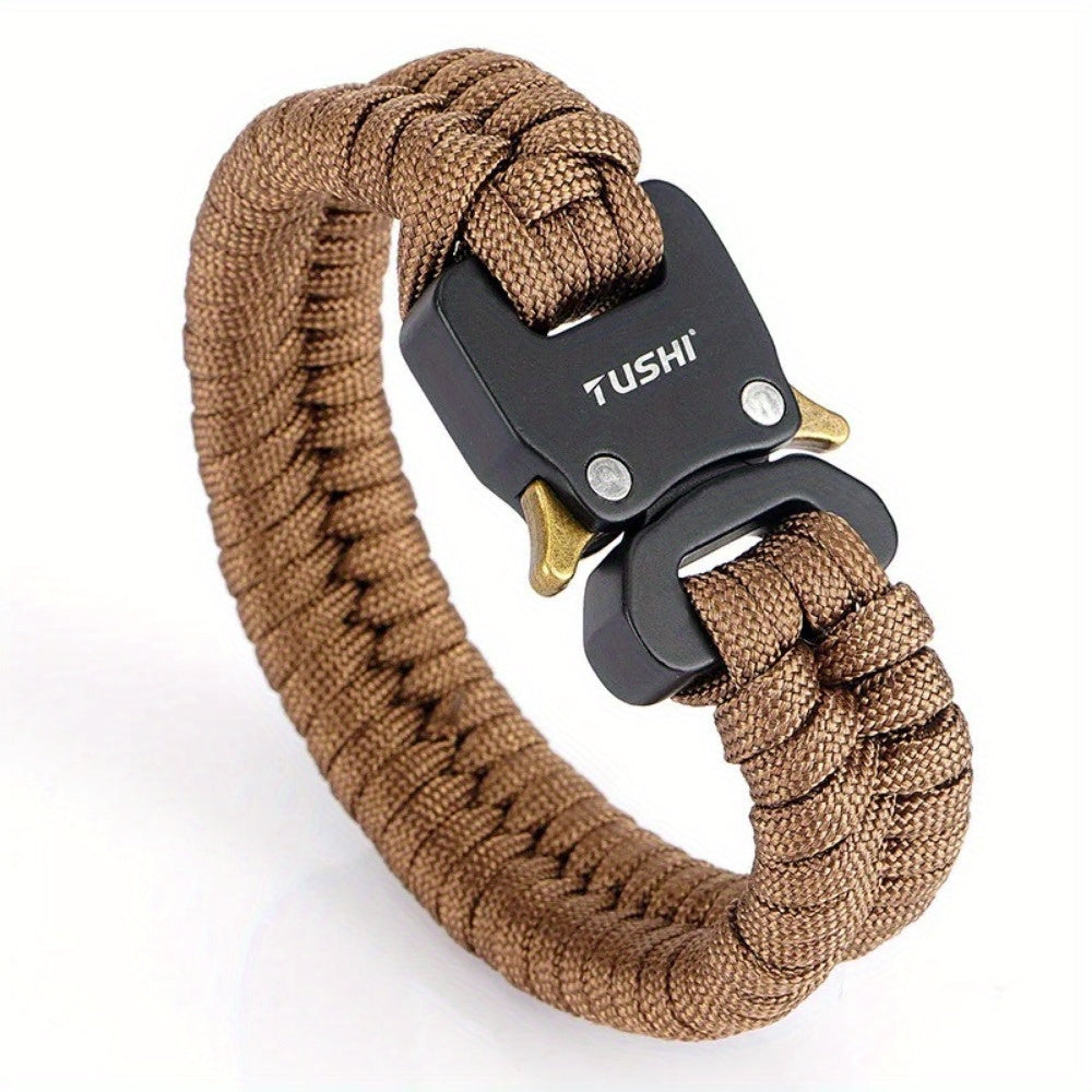 Mens 7 Core Paracord Survival Bracelet With Buckle 122lb