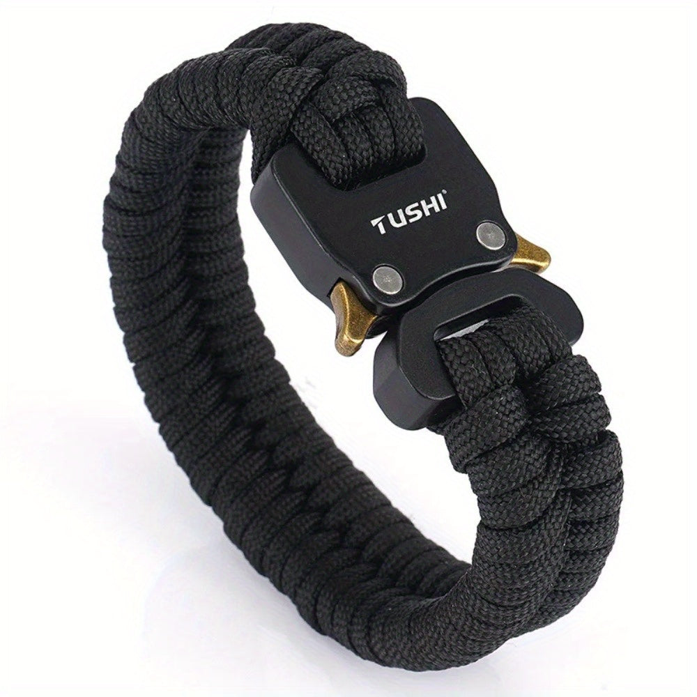 Mens 7 Core Paracord Survival Bracelet With Buckle 122lb