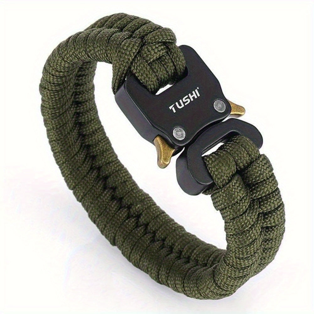 Mens 7 Core Paracord Survival Bracelet With Buckle 122lb