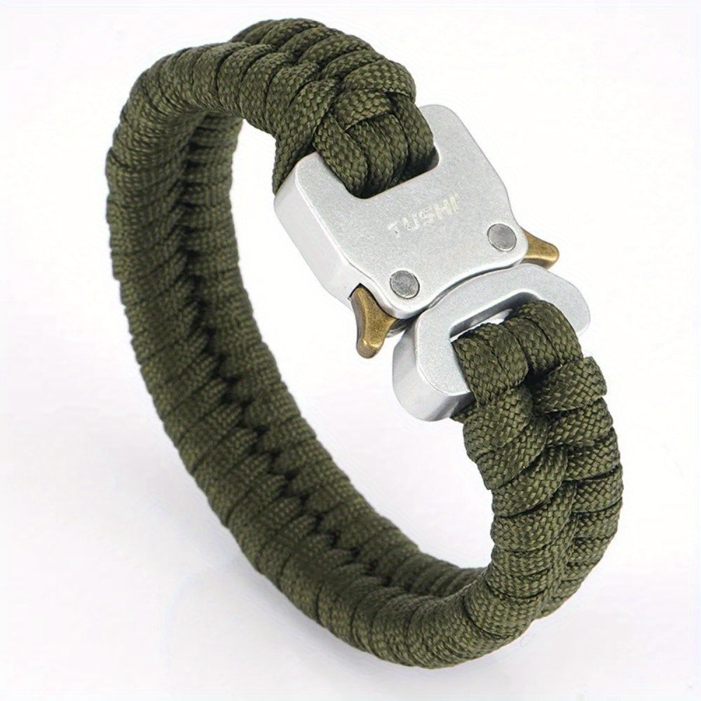 Mens 7 Core Paracord Survival Bracelet With Buckle 122lb