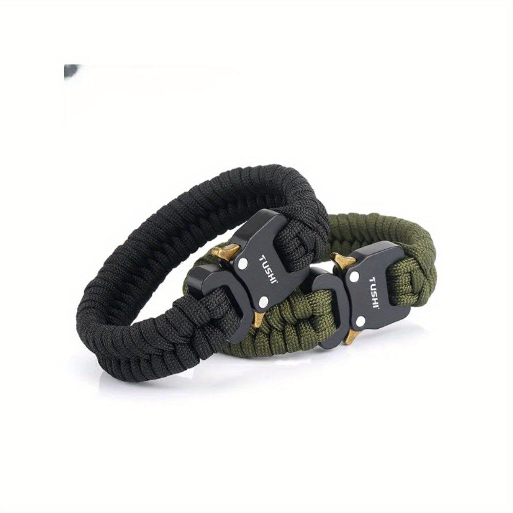 Mens 7 Core Paracord Survival Bracelet With Buckle 122lb