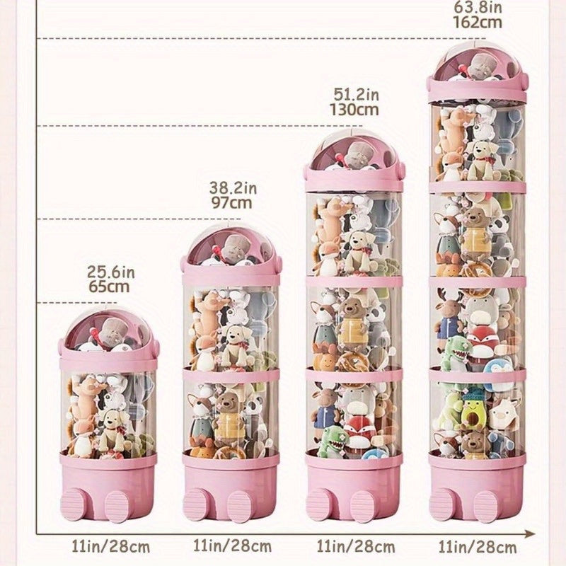 4-Tier Transparent Plastic Storage Organizer for Home