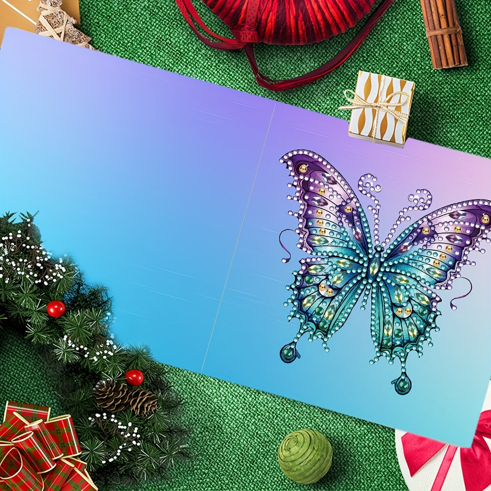 Butterfly Diamond Painting Greeting Card Kit Six Pcs DIY
