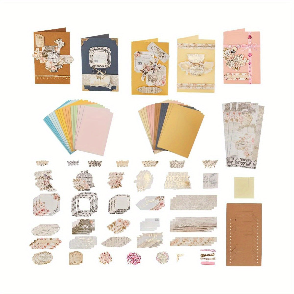 DIY Envelope Card Kits With Pre Cut Paper For Crafting
