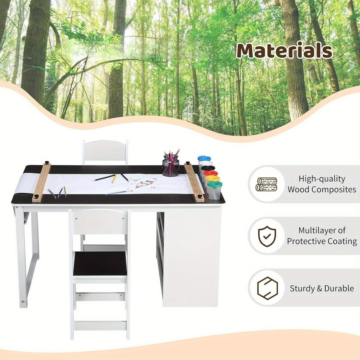 Cuties 4-in-1 Craft Table with Chair and Organizer