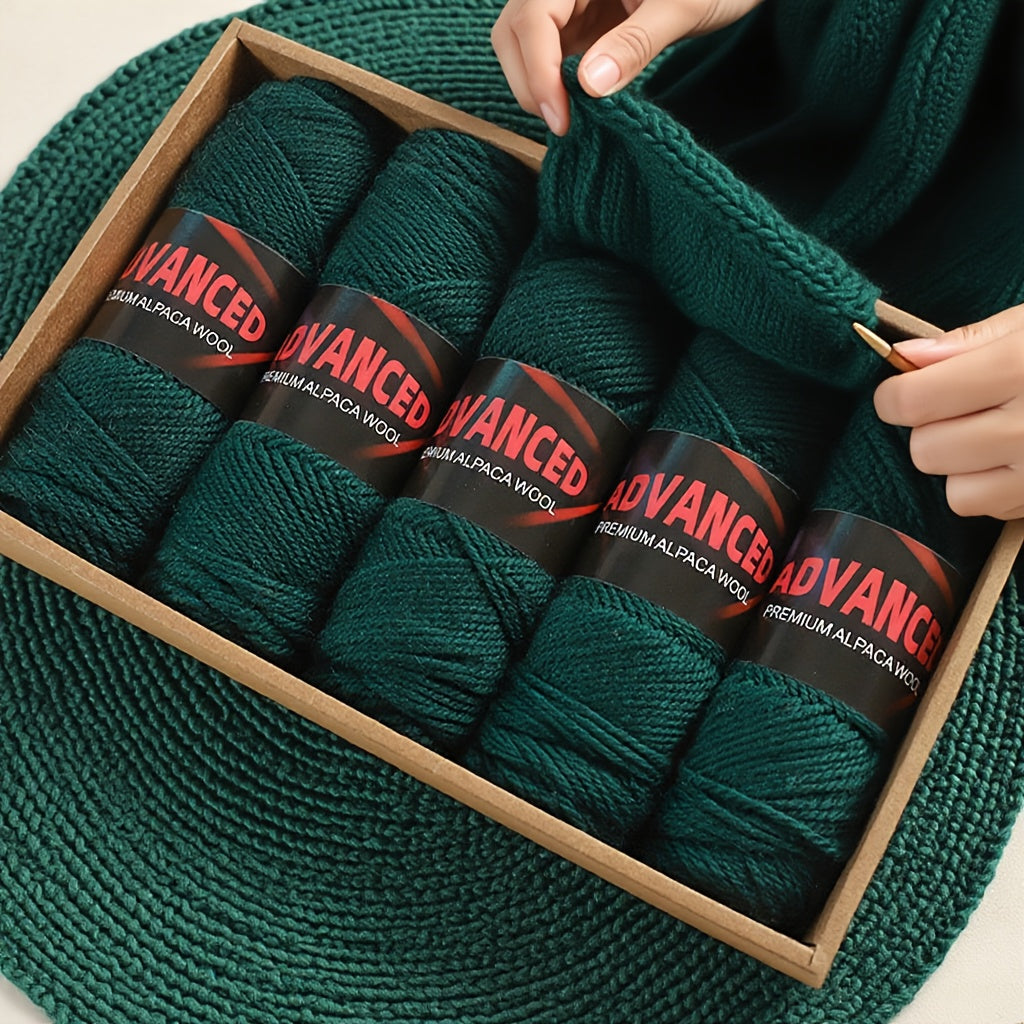 Soft Alpaca Wool Yarn 5 Balls Worsted Crochet Yarn Shawls