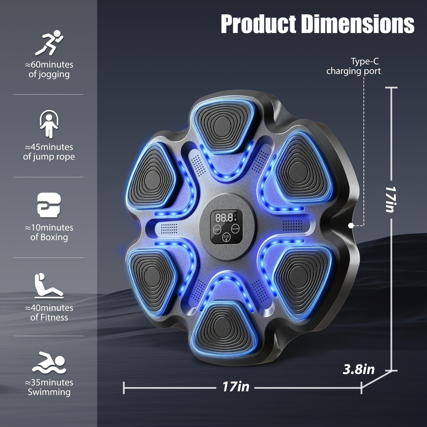 Smart Electronic Boxing Trainer With LED Target And Gloves