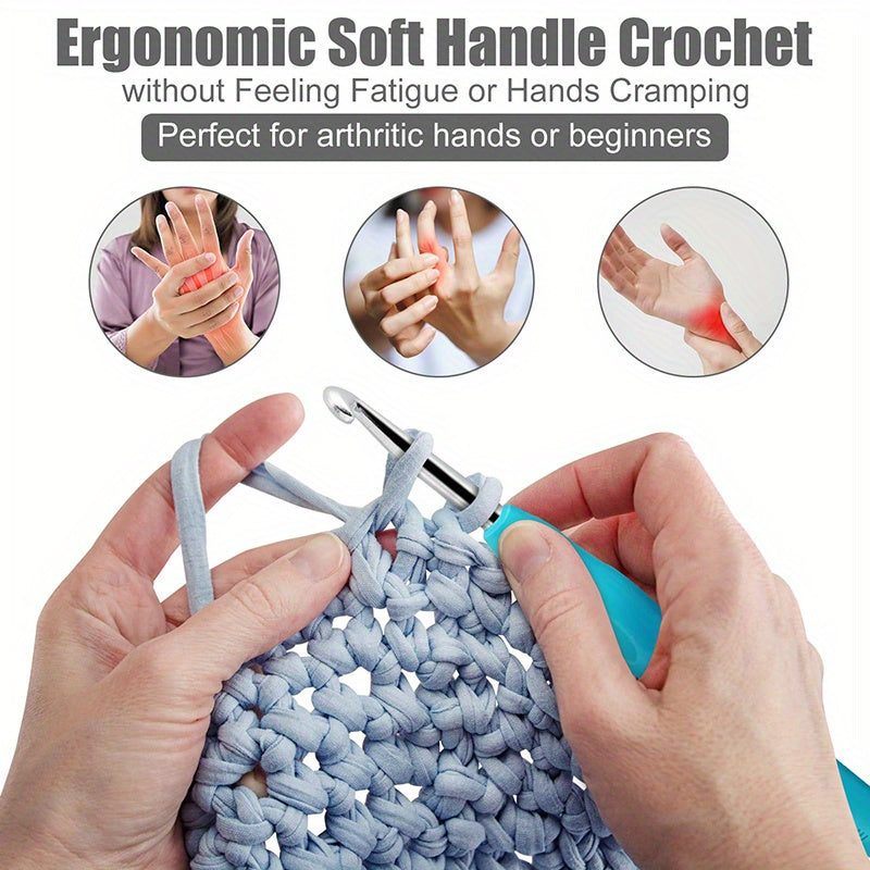 Beginner Crochet Kit With Yarn And Soft Handle Tools