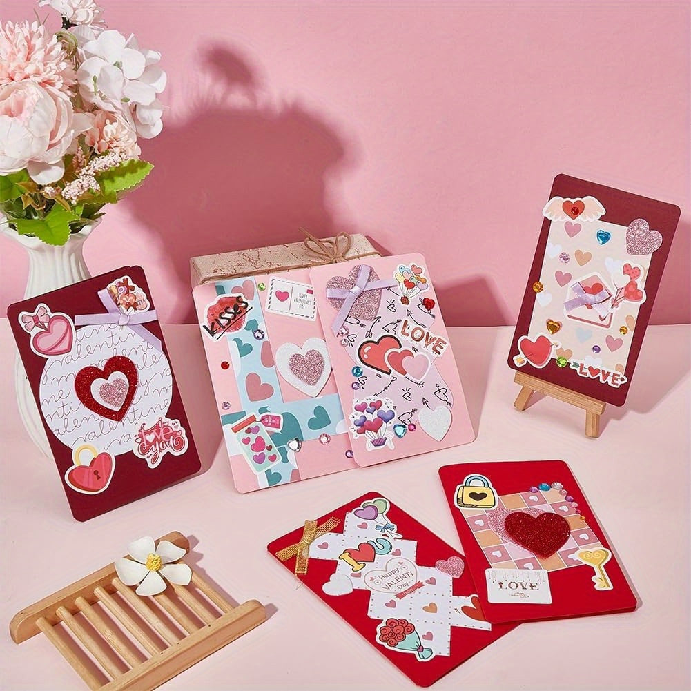 Valentine Card Making Kit With Envelopes And Ribbons