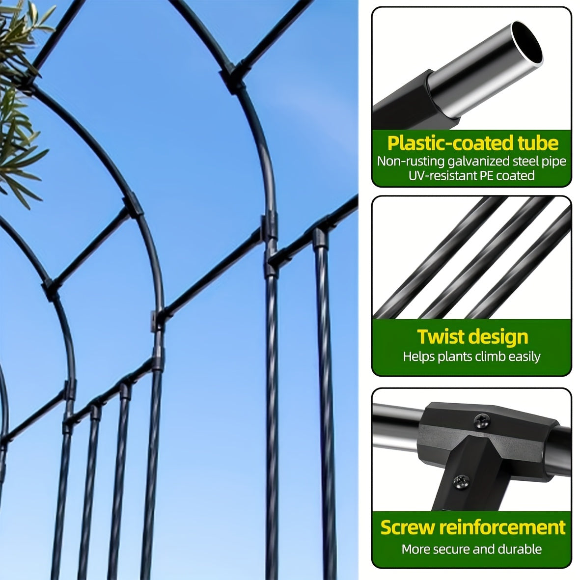 Grape And Cucumber Trellis For Raised Beds U Shape Arch