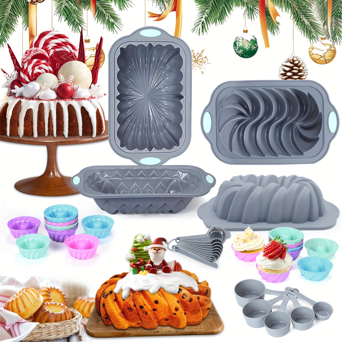 Silicone Bakeware Set 45 54 99 Pcs Nonstick Pans Grey