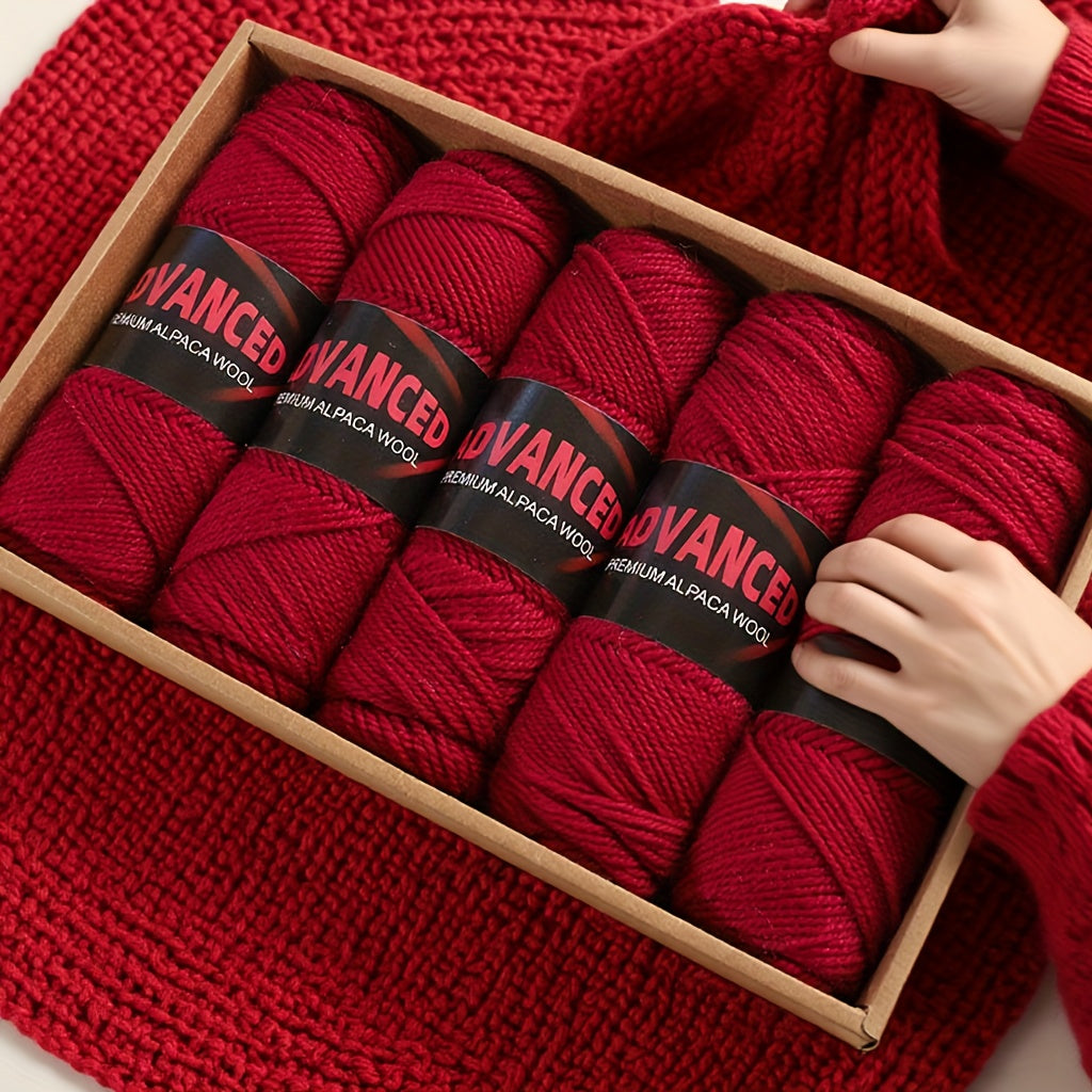 Soft Alpaca Wool Yarn 5 Balls Worsted Crochet Yarn Shawls