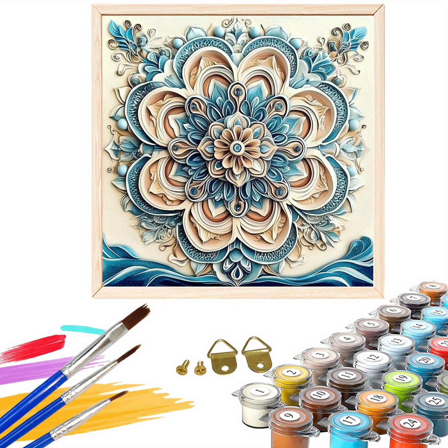 Paint By Numbers Kit For Adults 40x40cm Blue Flower