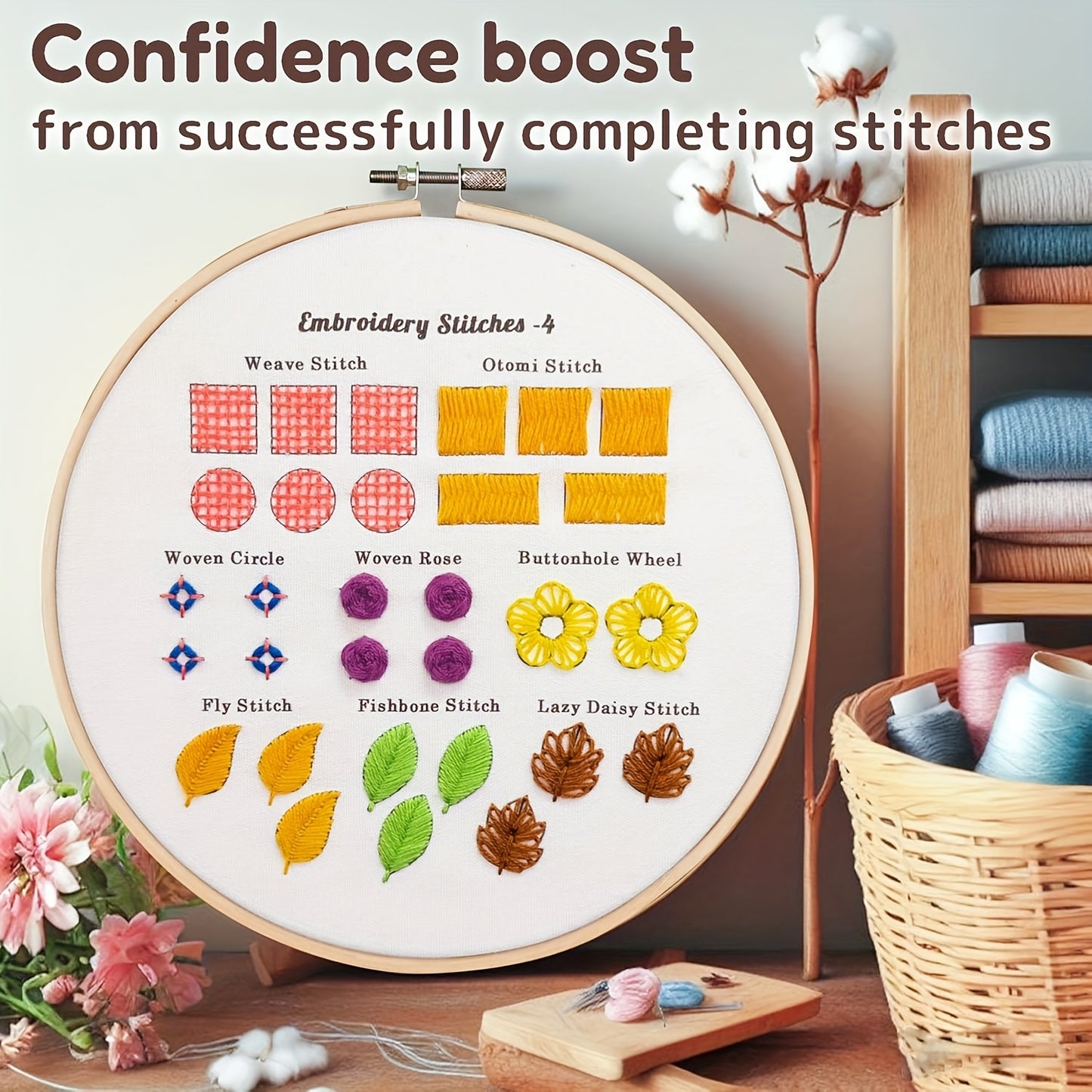 Classic Embroidery Stitches Practice Kit For Beginners