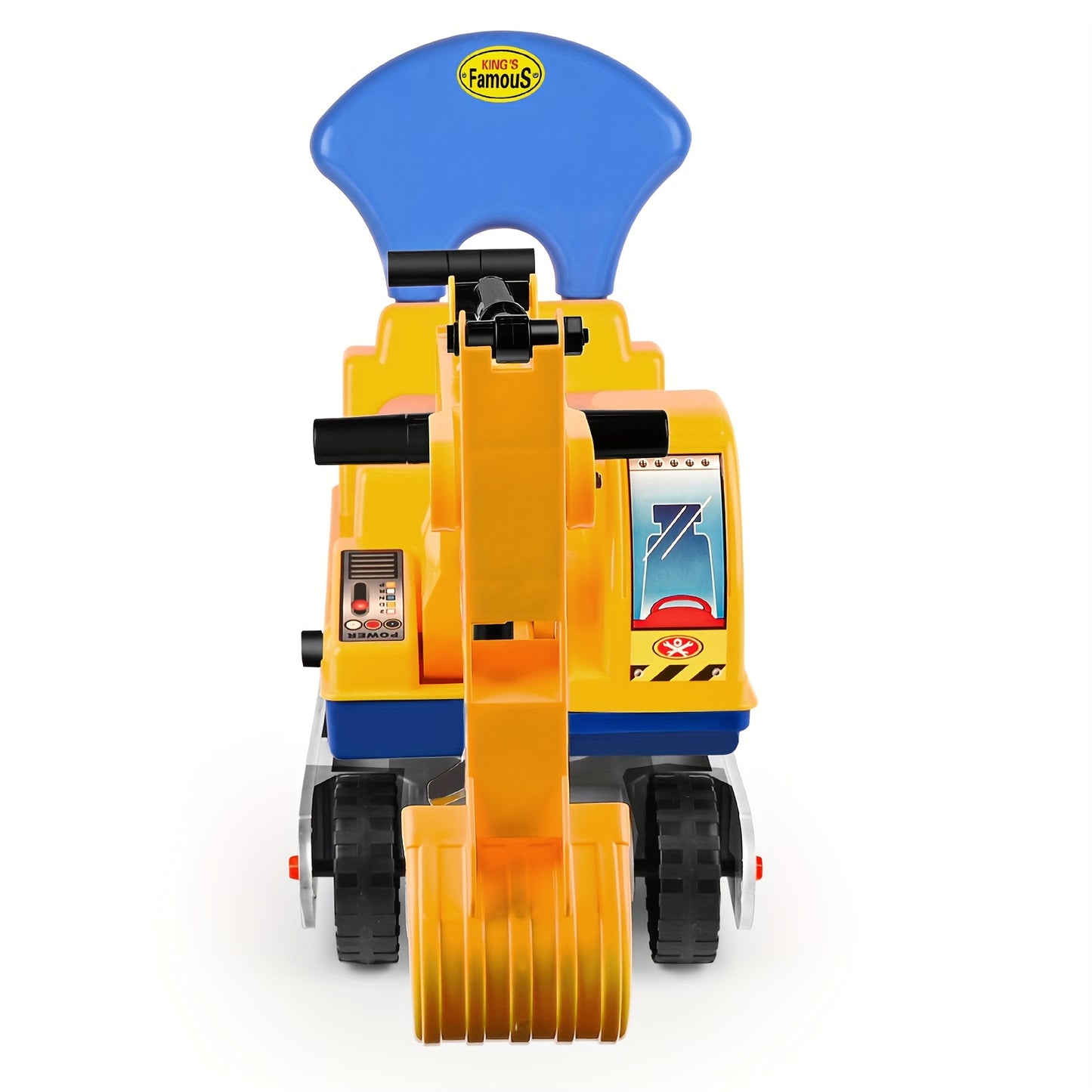 Push Powered Excavator Toy Car With Bumper Green Yellow