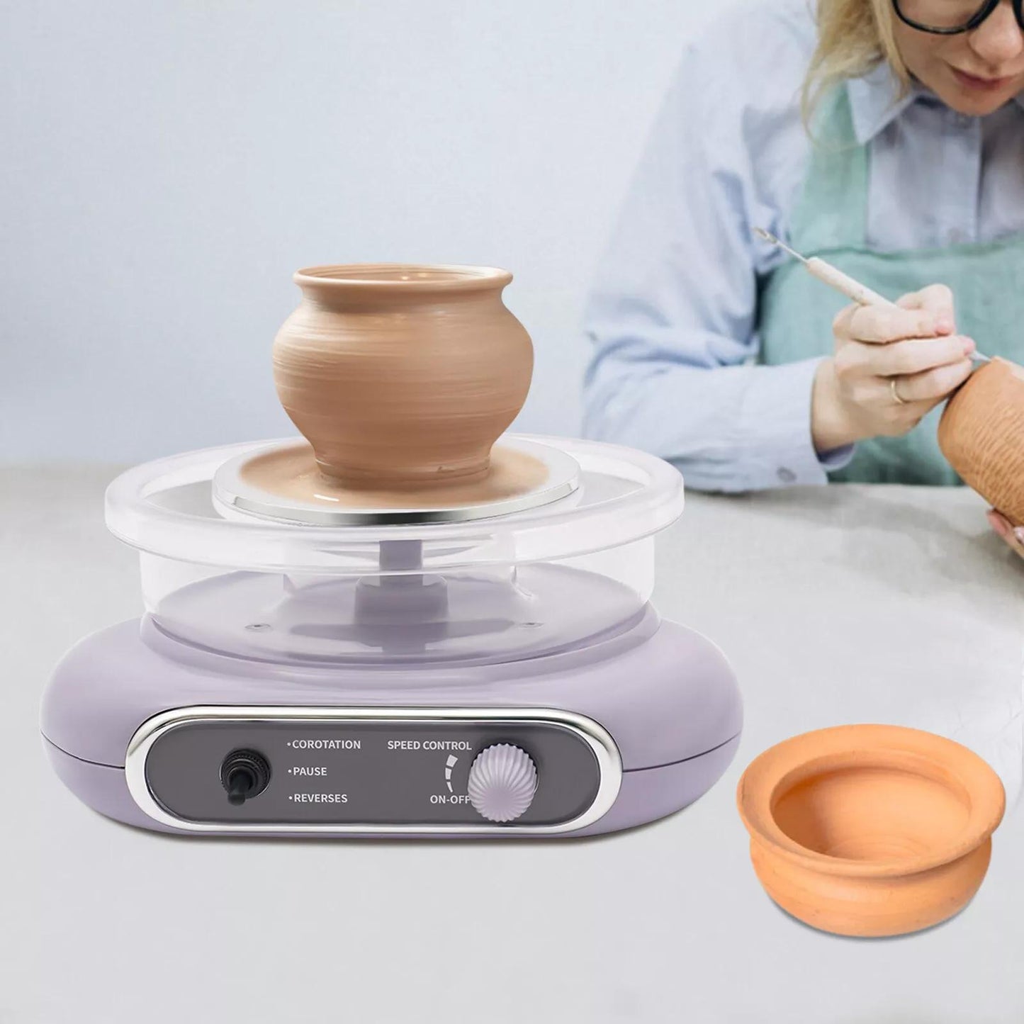 Electric Adjustable Speed Pottery Machine Mini Clay Kit