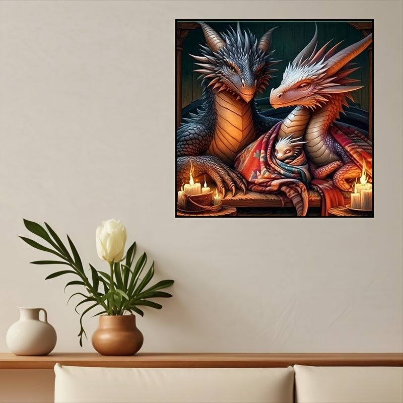 Diamond Art Painting Kit Dragon Family 5D Round Beginner