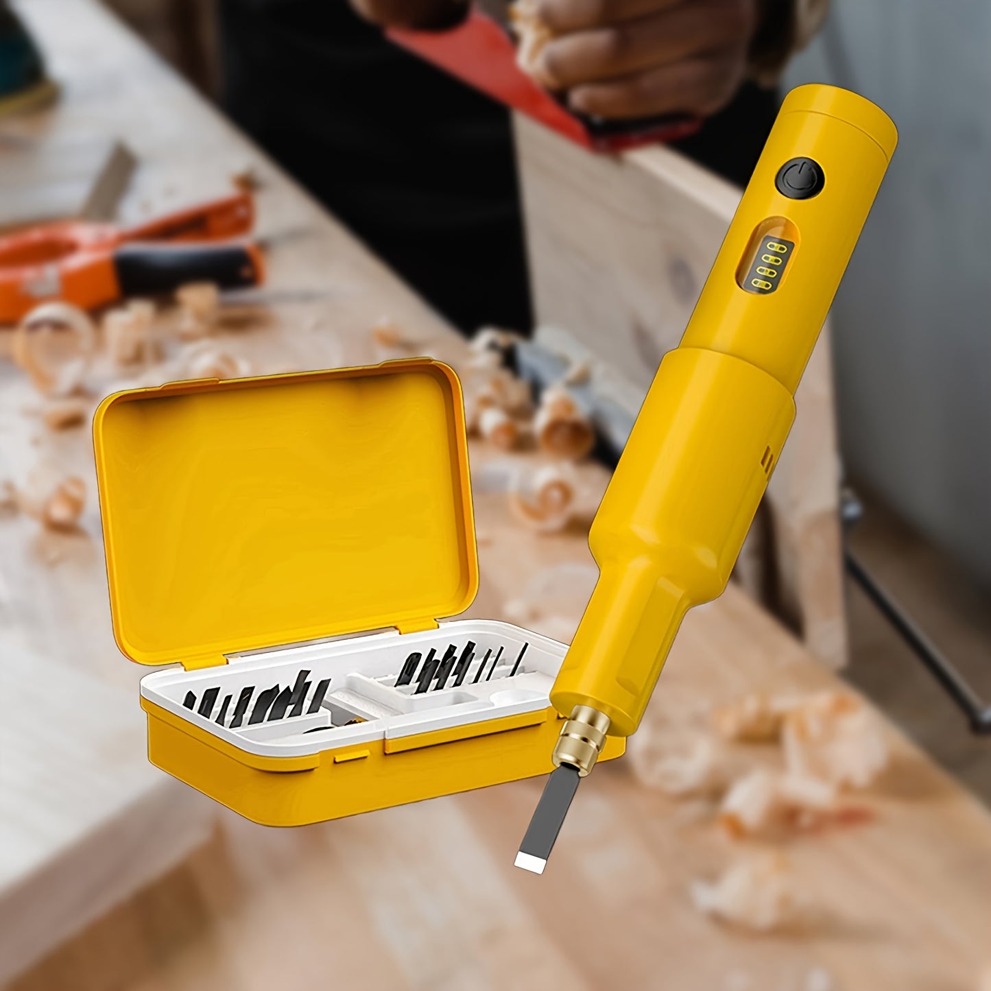 Electric Wood Carving Tool With 20 Blades Pro Grade