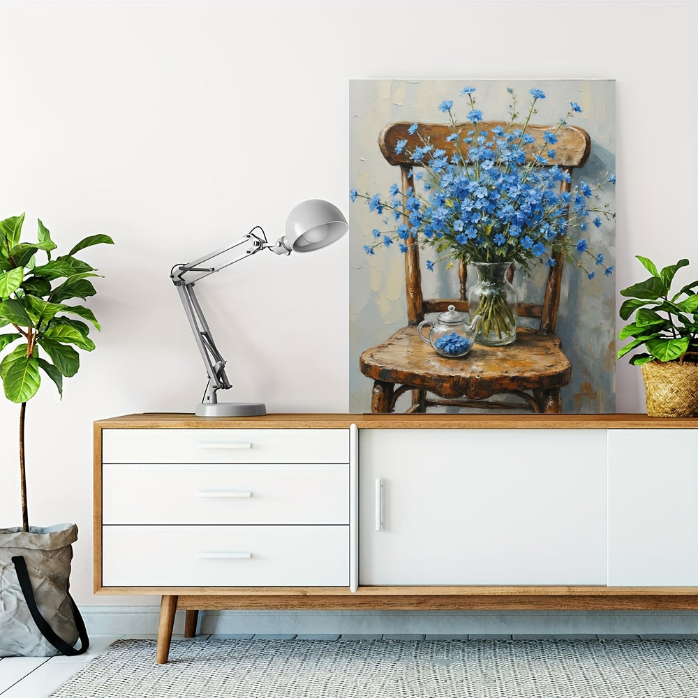 Blue Floral Still Life Paint By Numbers Kit With Vase