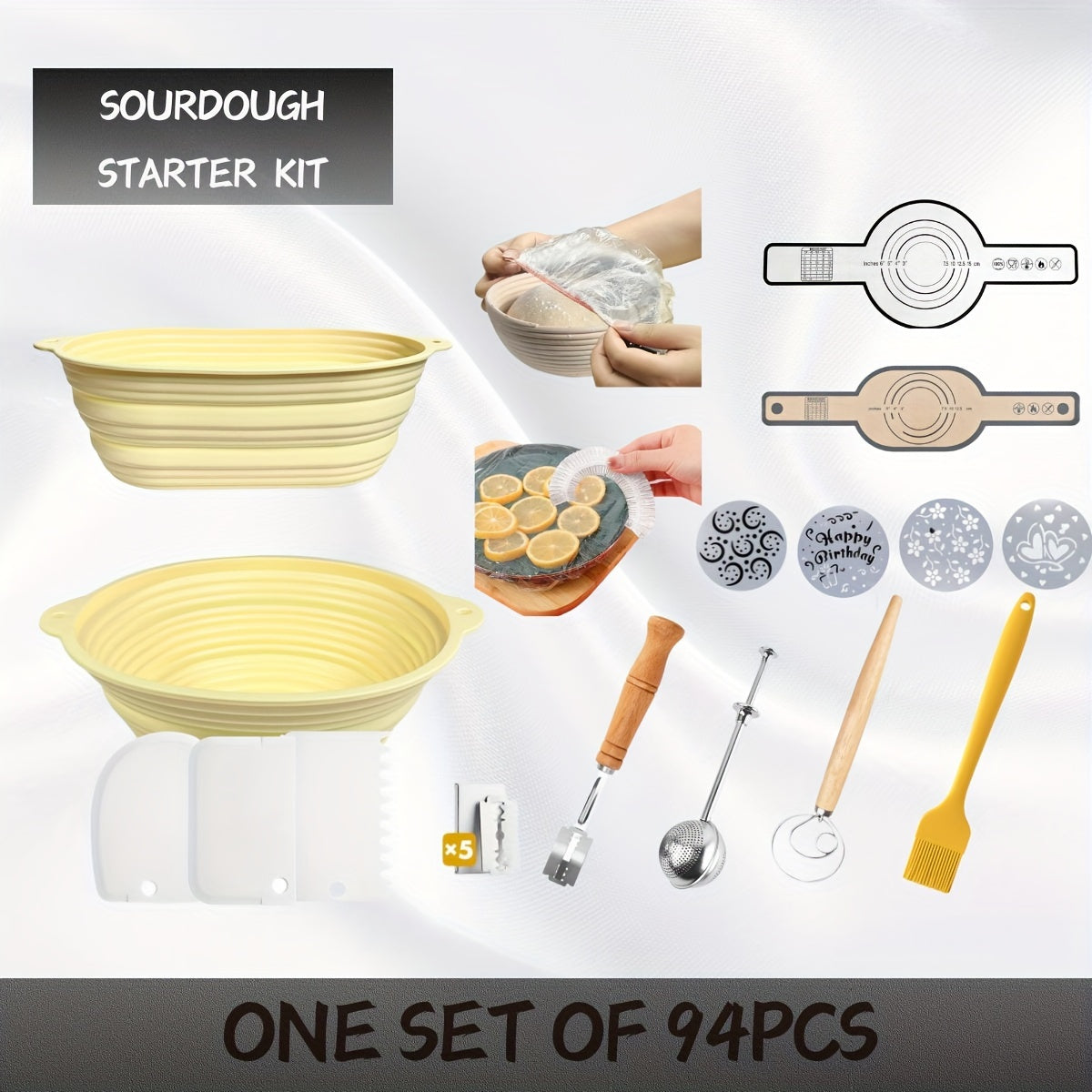 Complete Sourdough Kit With Silicone Proofing Baskets