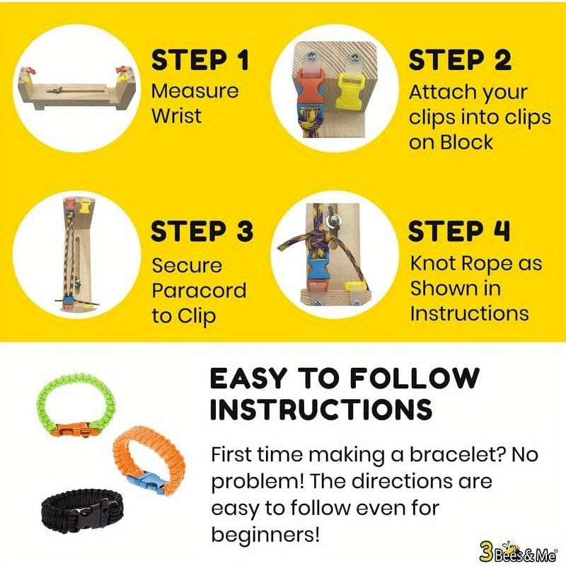 3 Bees And Me Paracord Bracelet DIY Kit For Teens Tweens