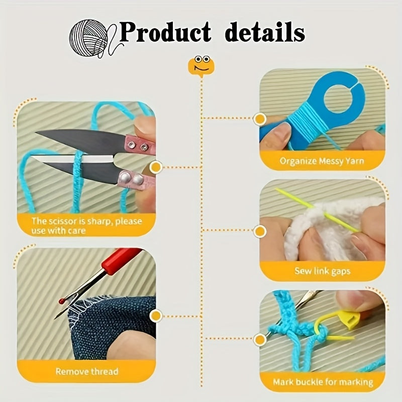 103 Beginner Crochet Kit With Yarn Hooks And Accessories