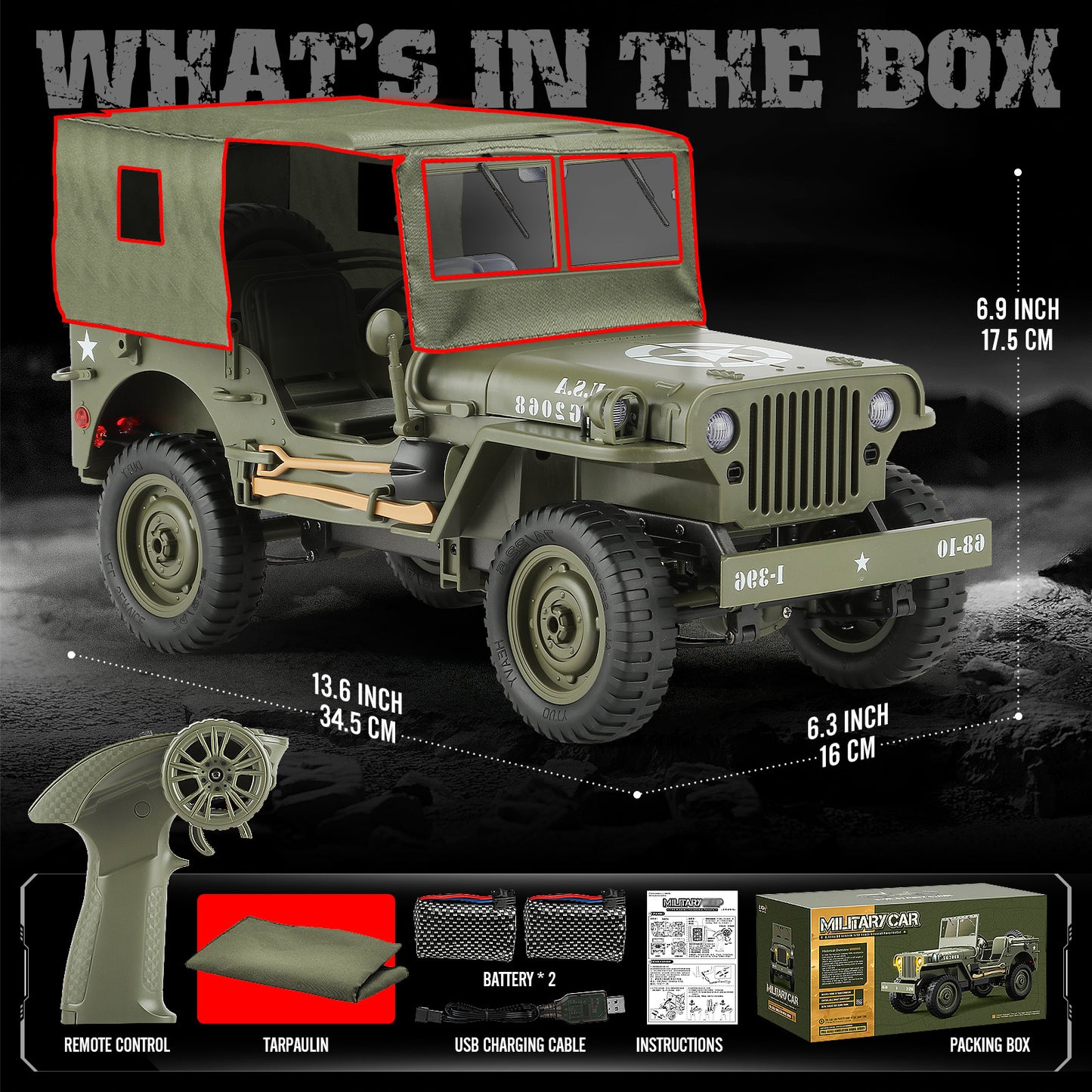 Proportional Remote Control Car 4X4 Off Road 2 Batteries