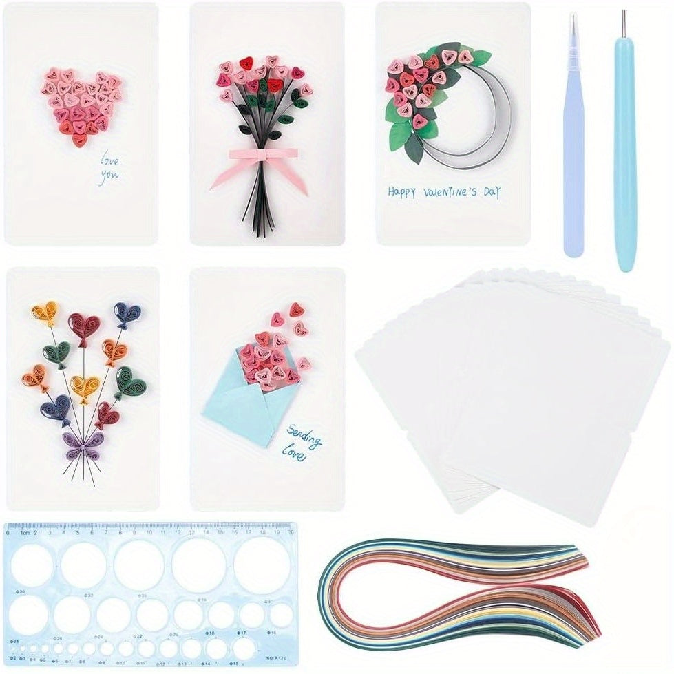 All In One Paper Quilling Kit With 36 Color Strips Tools