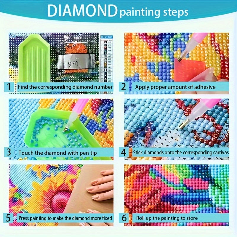 DIY Cute Cat Girl Diamond Painting Set 5D Round Mosaic